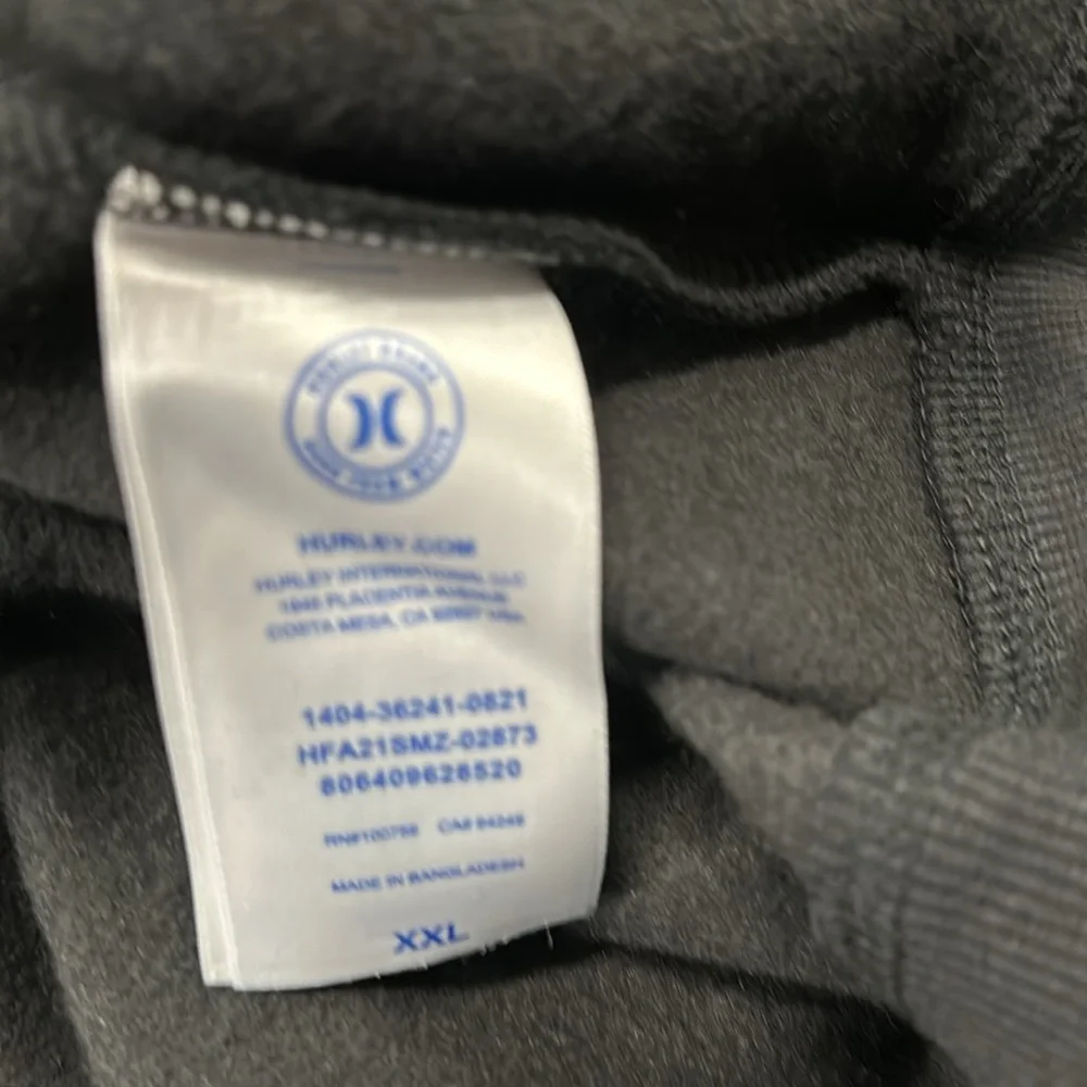 Hurley Black Hoodie Sweatshirt XXL - Picture 4 of 5